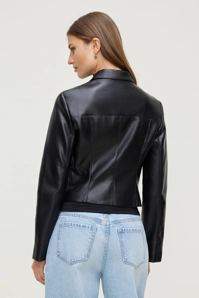 Blouson court en faux cuir Charlotte