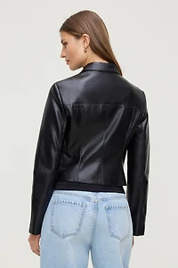Blouson court en faux cuir Charlotte