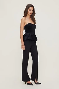 Peplum Velvet Tube Top