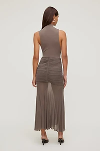 Justaucorps sculptant à col montant sans manches