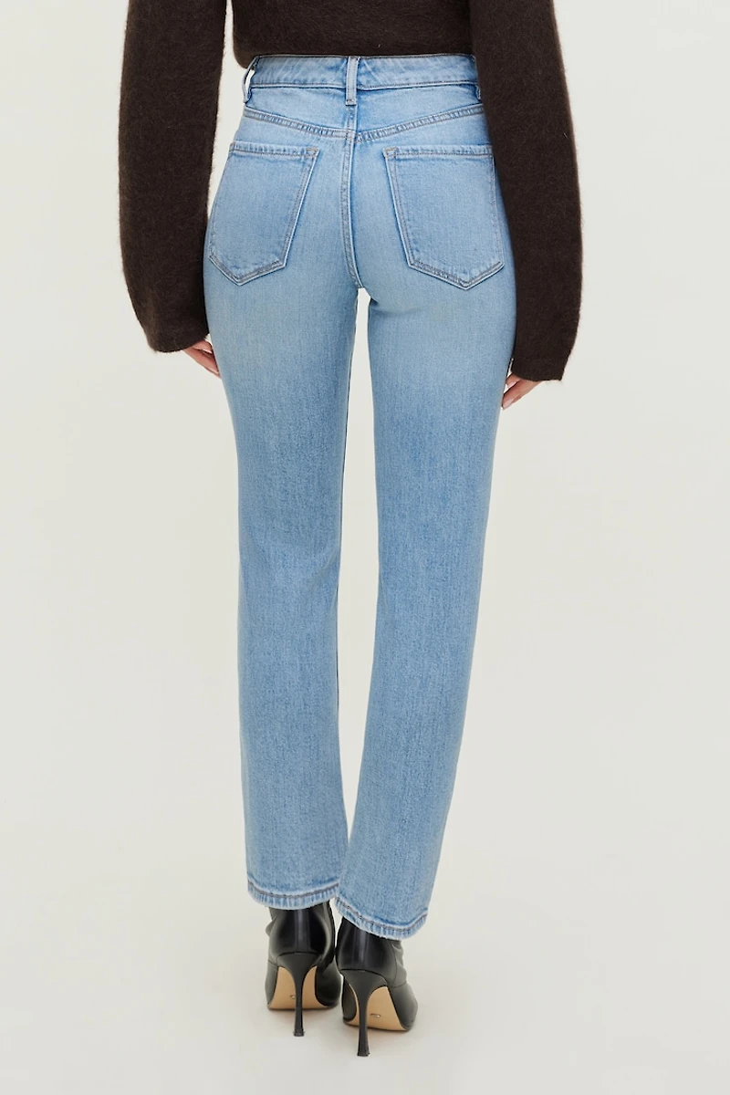 Jean extensible à taille haute et jambe ajustée Frenchie