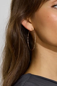 3 Pack Smooth & Textured Hoop Earrings