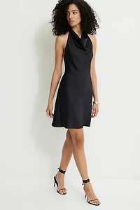 Halter Satin Mini Dress