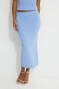 Scalloped Knit Maxi Skirt