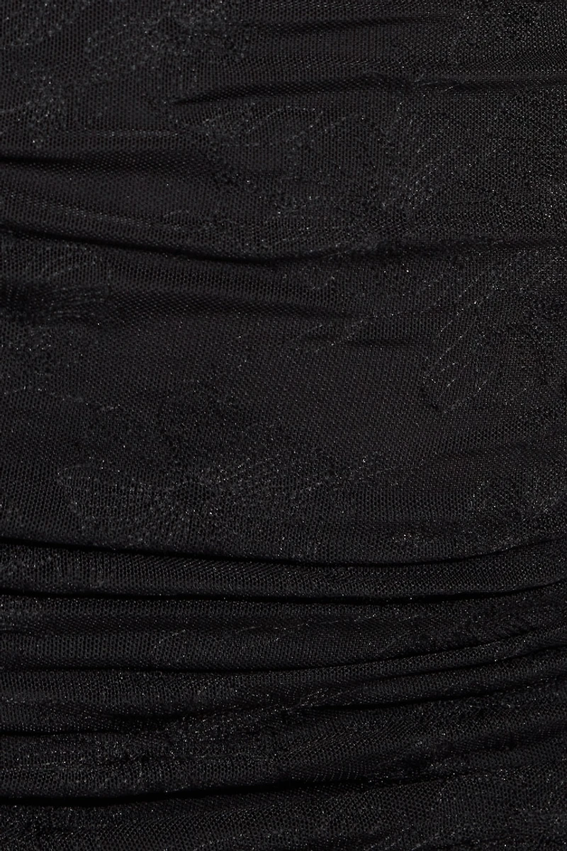 Ruched Mesh Mini Tube Dress