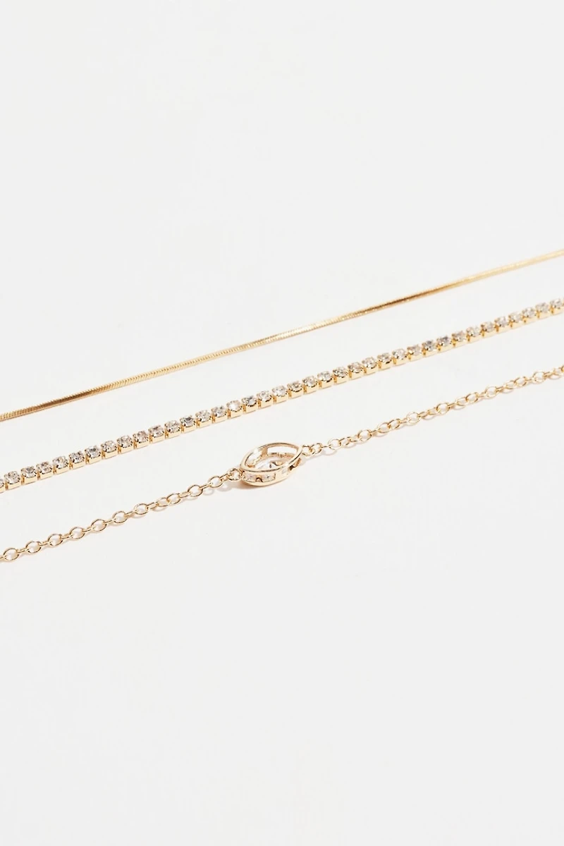 Layered Marquise Pendant Necklace