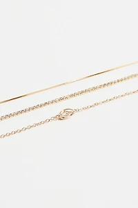 Layered Marquise Pendant Necklace