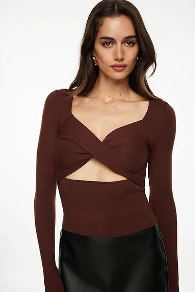 Twisted Cutout Sweater