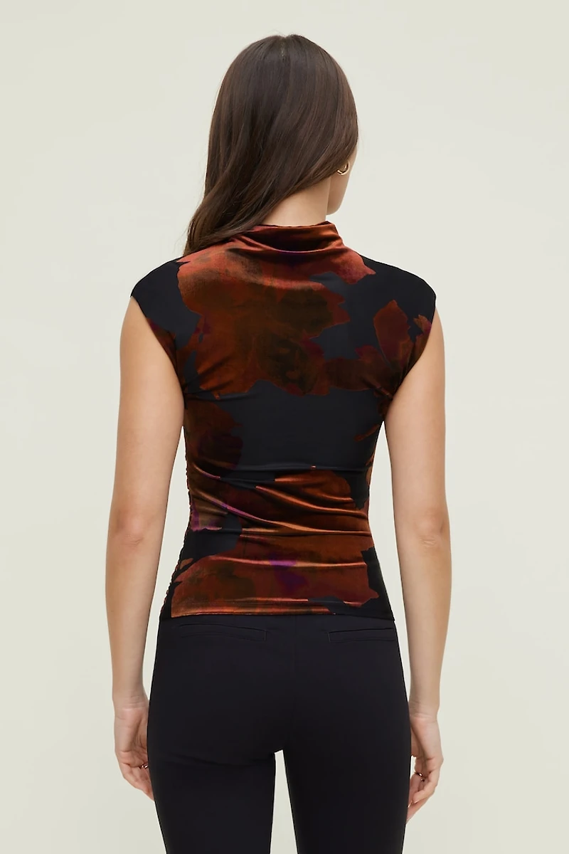 Burnout Cap Sleeve Top