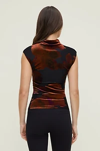 Burnout Cap Sleeve Top