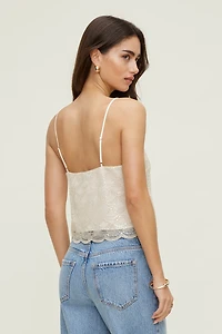 Scalloped Sequin Cami Top