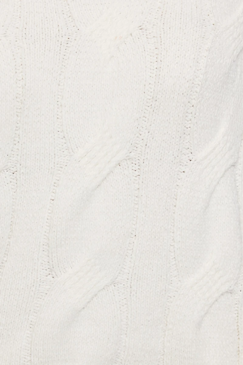 Chandail en chenille à épaule dénudée