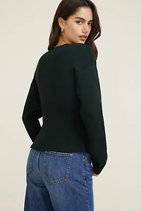 Cardigan ajusté à épaules tombantes