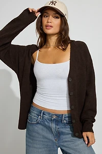 Long Sleeve Spongy Oversized Cardigan