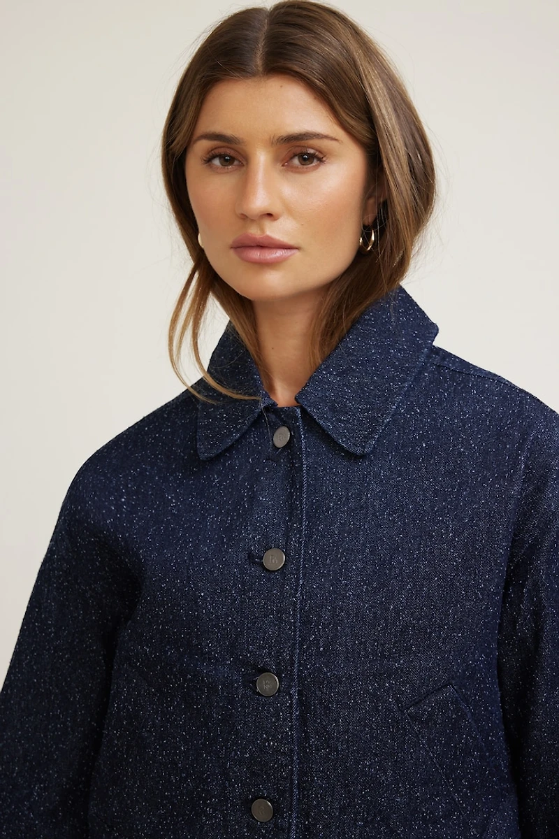 Blouson en denim bouclé
