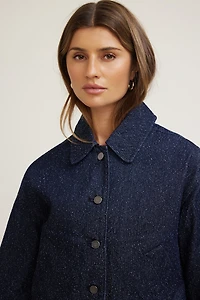 Blouson en denim bouclé