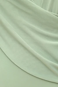 Robe maxi en maille à col plongeant