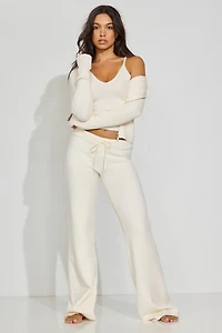 Pantalon en tricot à jambe droite