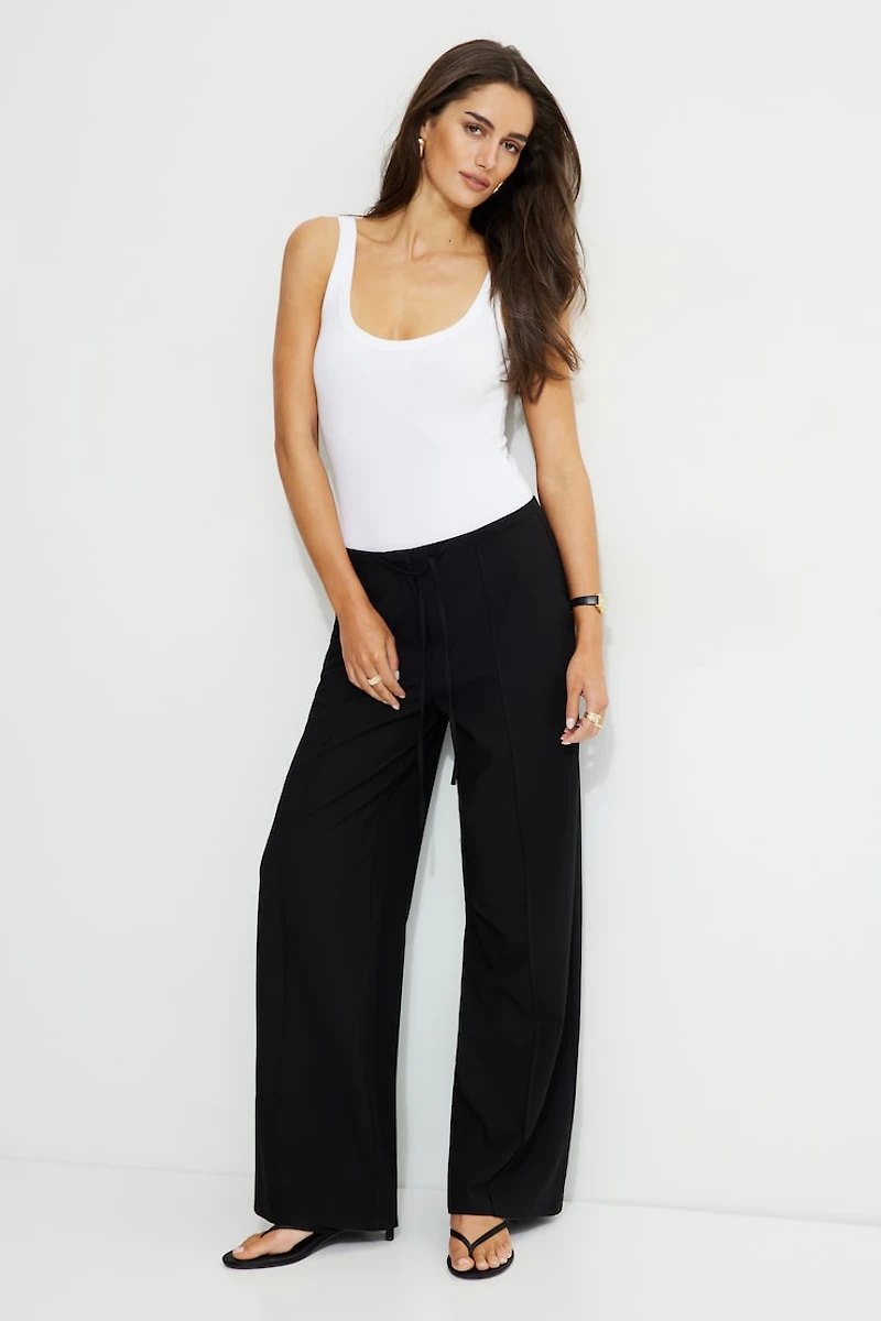 Drawstring Wide Leg Pants