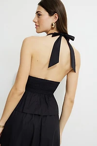 Haut à col licou en popeline