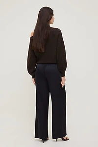 Pantalon en satin à jambe large Leo