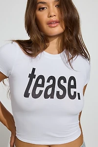 T-shirt écourté à col rond SuperSoft