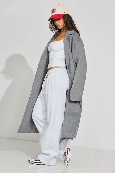 Oversized Long Felted Trench Coat