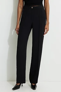 Pantalon surpiqué à jambe droite