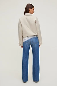 Twill Asymmetric Button Up Jacket