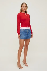 Minijupe-short en denim Gia