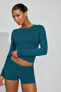 Sleek Crewneck Long Sleeve Top