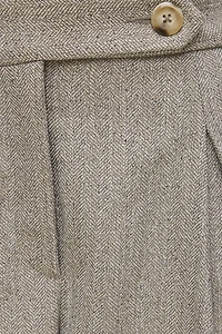 Herringbone Pleated Wide Leg Pants