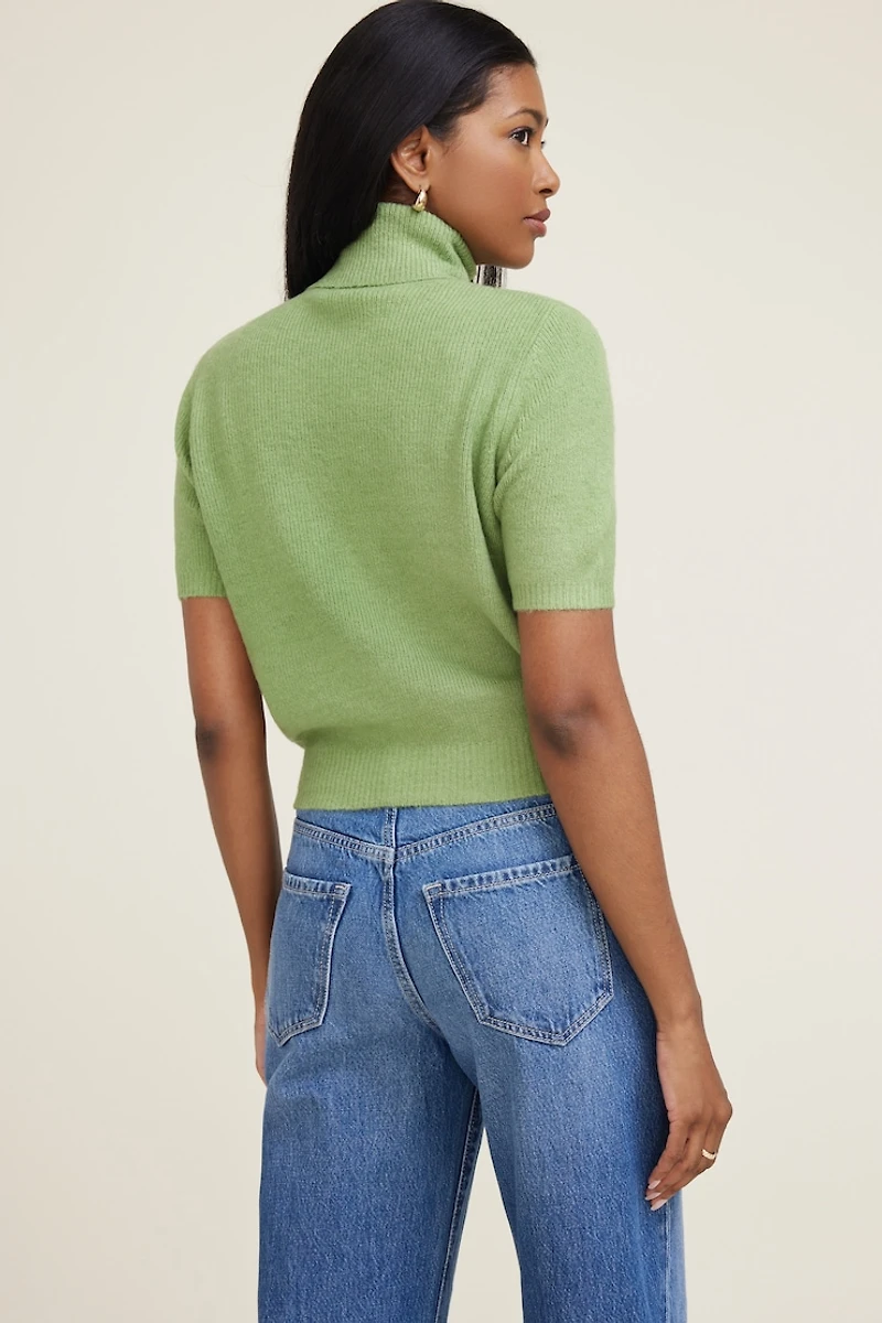 Col roulé à manches courtes Lora