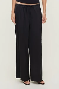 Pantalon en satin à jambe large Leo