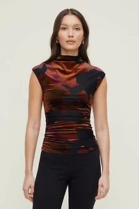 Burnout Cap Sleeve Top