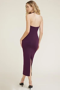 Sculpt Plunging Halter Maxi Dress