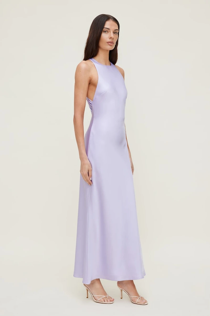 Twist Back Satin Maxi Dress