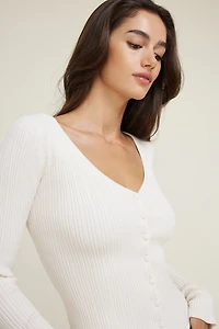 Sally Ribbed Frill Cardigan