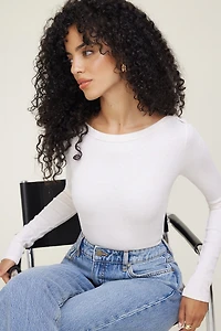 T-shirt côtelé Nola à manches longues