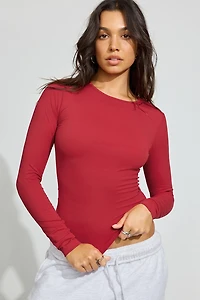 Sleek Crewneck Long Sleeve Top
