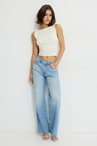 Boat Neck Pointelle Tank Top