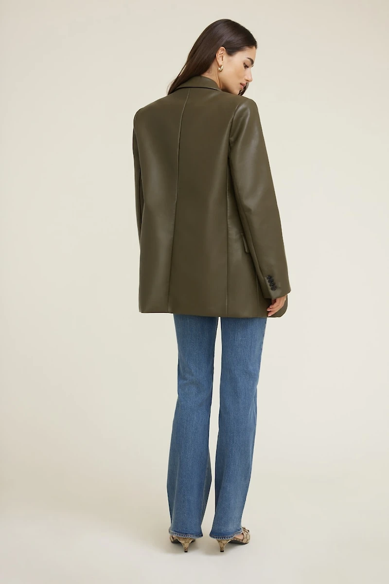 Oversized Faux Leather Blazer