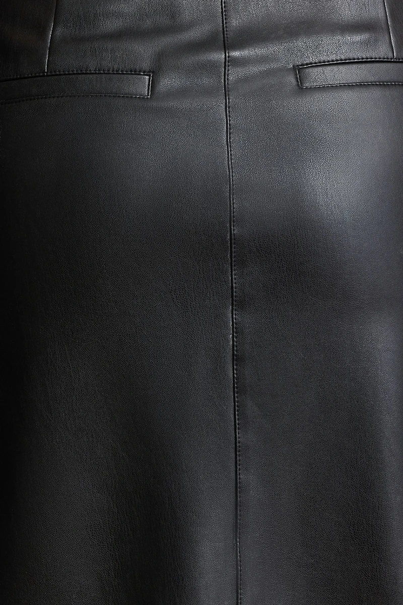 Jupe midi en faux cuir Danbi