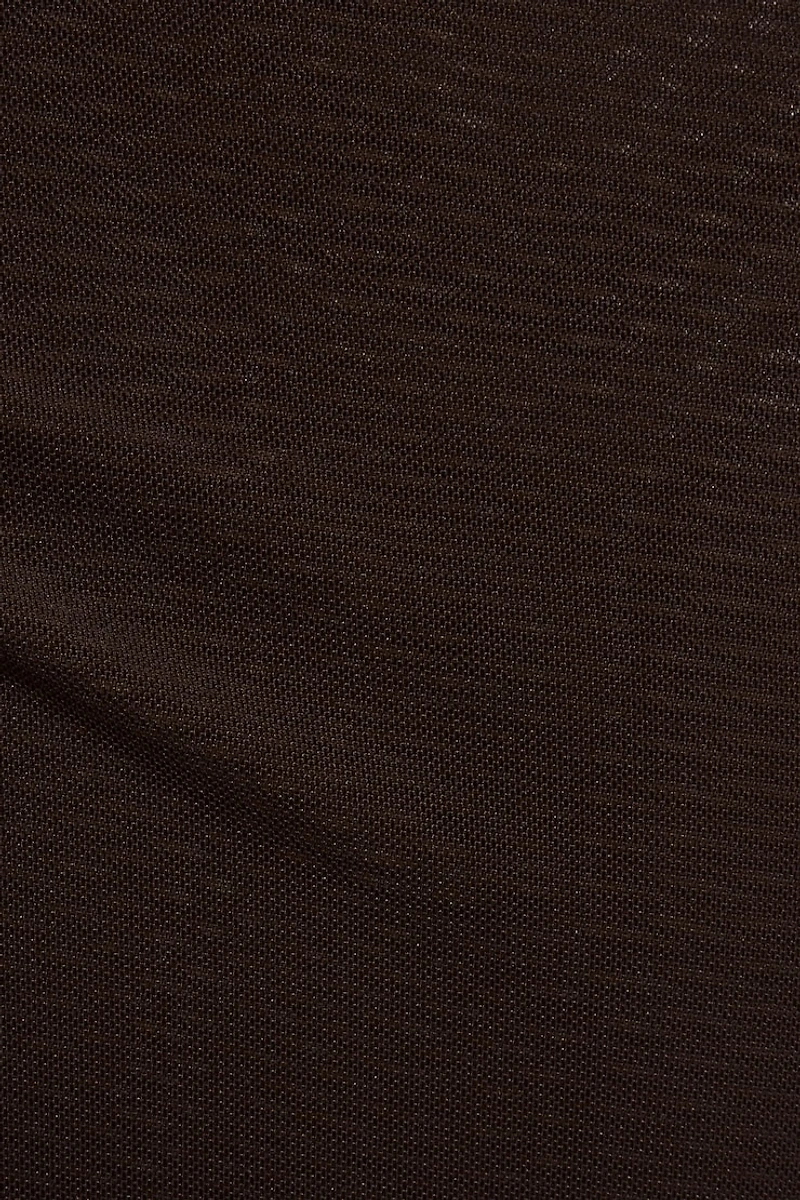 Asymmetric Mesh Long Sleeve Top