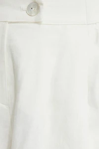 Pleated Linen Shorts