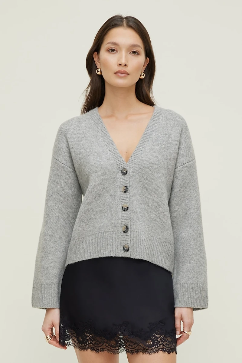Relaxed V Neck Cardigan