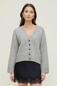 Relaxed V Neck Cardigan