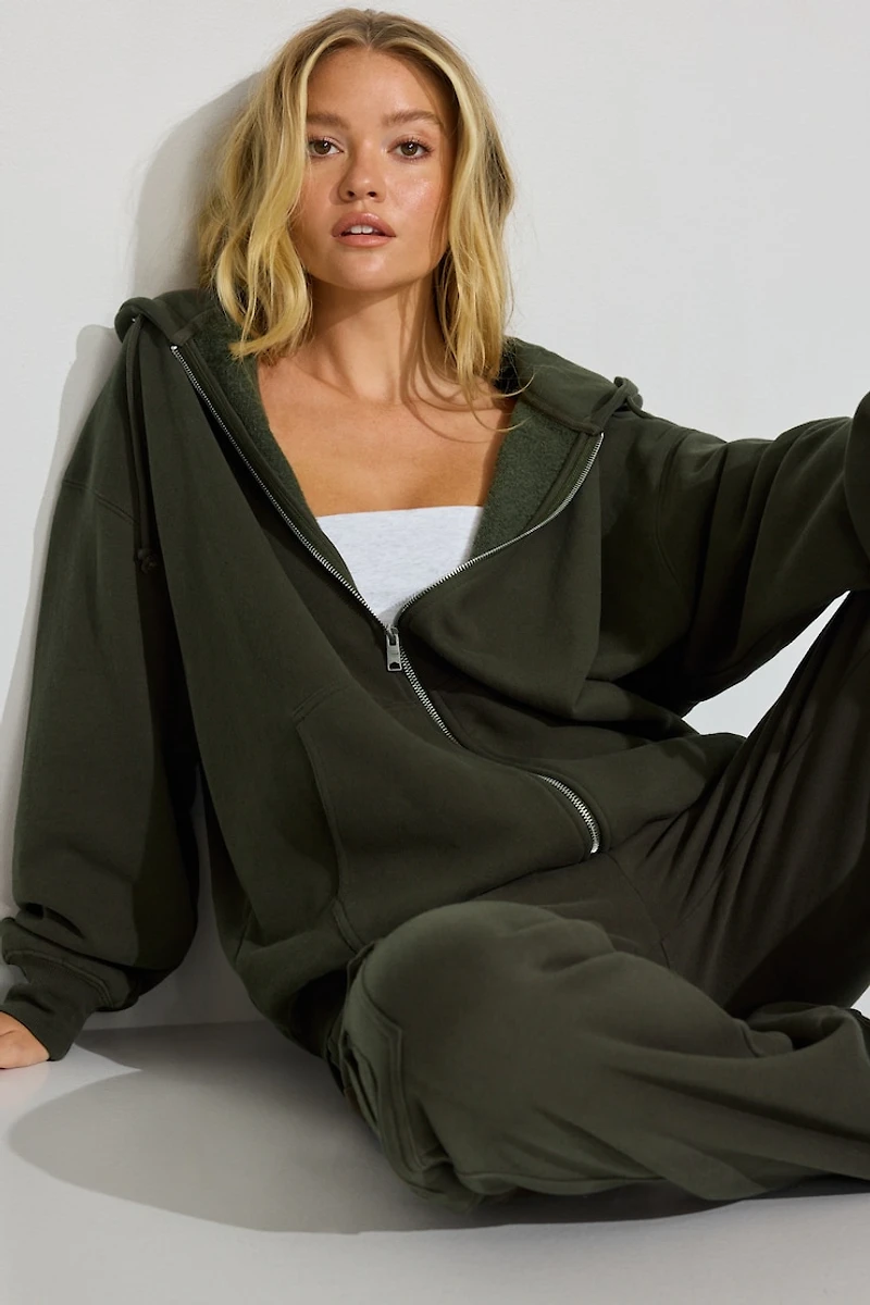 SoftTerry Oversized Zip-Up Hoodie
