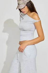 Asymmetric Twisted Short Sleeve Top