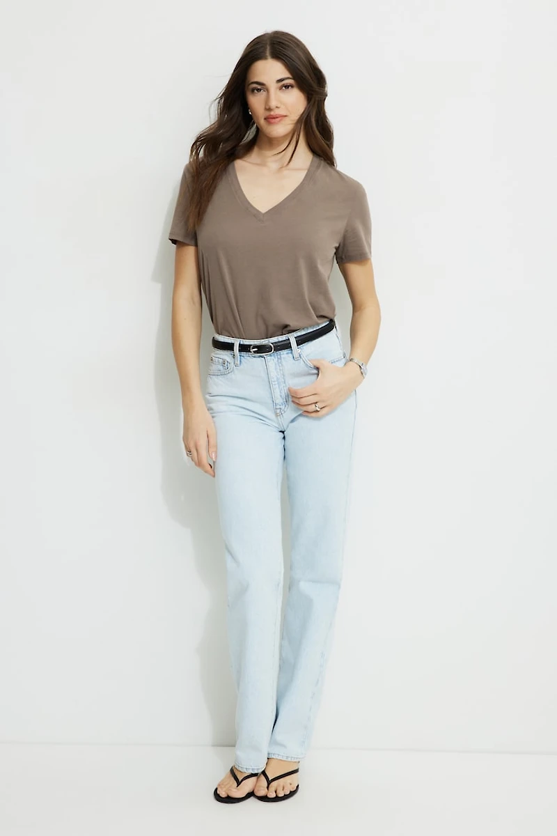 T-shirt essentiel en coton à col V